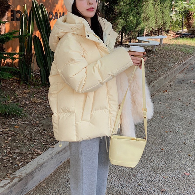 여성용 퍼프 다운 재킷, 짧은 기장, 겨울용, 플랫허우 신중희 오리털, 새로운 스타일, 패셔너블, 큰 사이즈