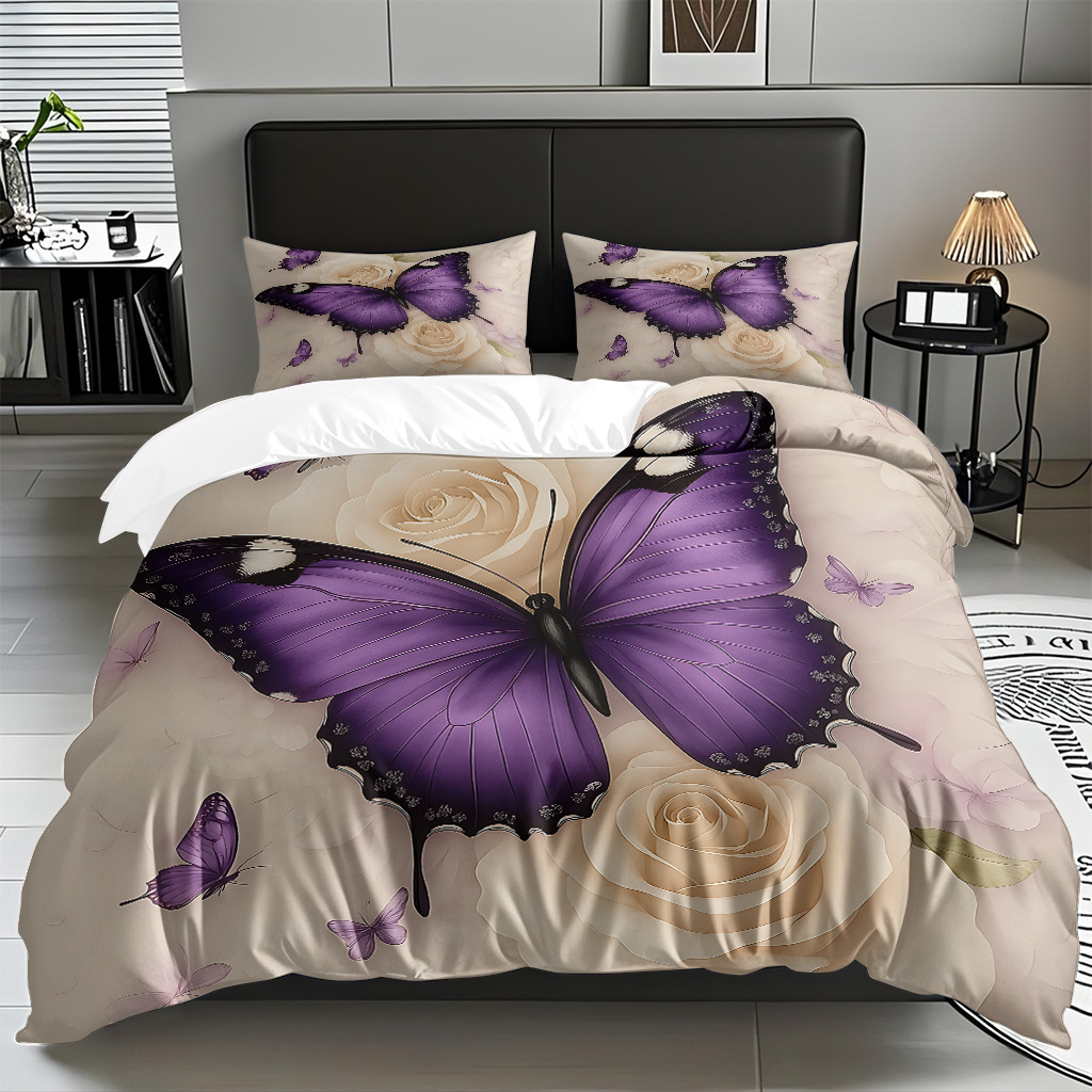 Su propia fábrica suministra directamente una variedad de colchas de impresión digital de mariposa. Comercio electrónico transfronterizo preferido para soportar el modo TEMU JIT.