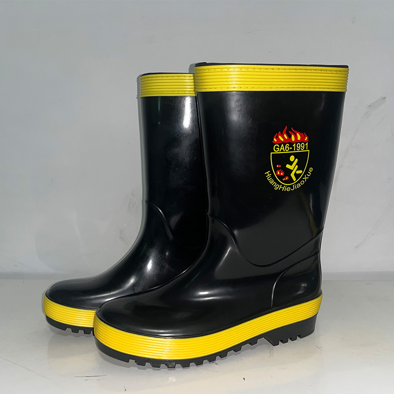 厂家97款消防战斗劳保水鞋消防训练胶靴钢板鞋防刺穿防护靴全新料
