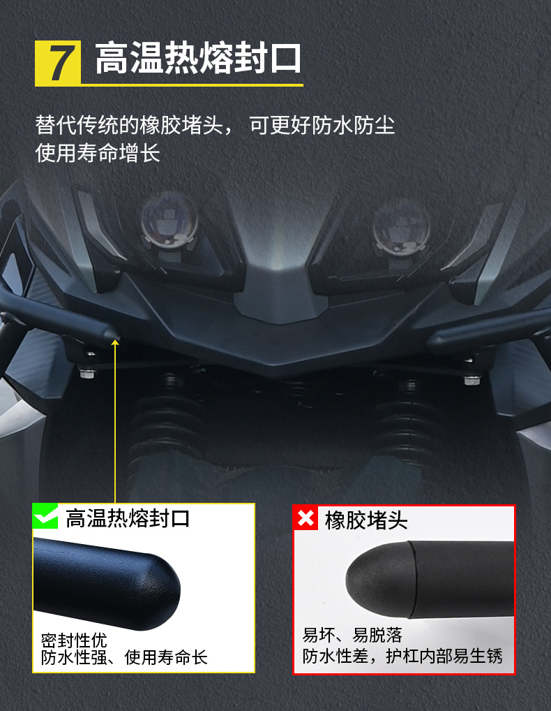 Suitable for Sanyang Cruisym 300 Crash Guard, Anti-Fall Protection, Front and Rear Exhaust Pipe Bumper, Modified Pedal Rack