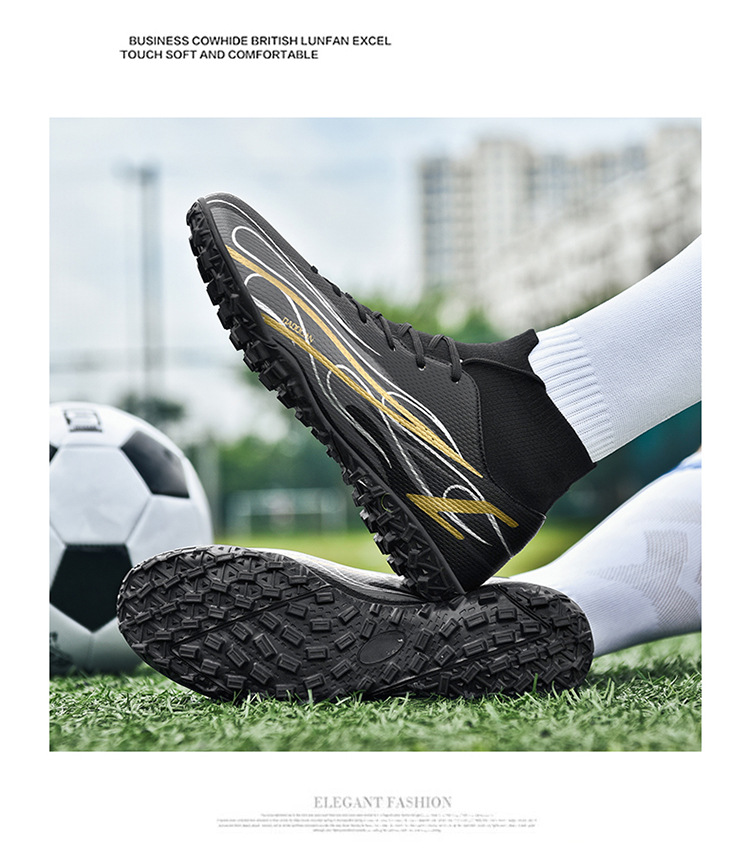 Scarpe da calcio alte transfrontaliere 46 di grandi dimensioni 47 AG unghie lunghe tf unghie rotte set di calzini da uomo e da donna_voghion.com