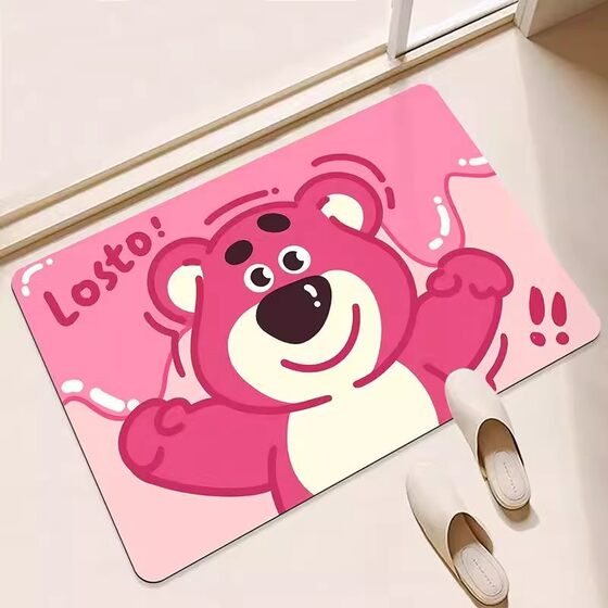 Cute Cartoon Hello Kitty Diatom Mud Easy-care Floor Mat Household Entrance Bathroom Bathroom Water Absorbent Quick-drying Foot Mat
