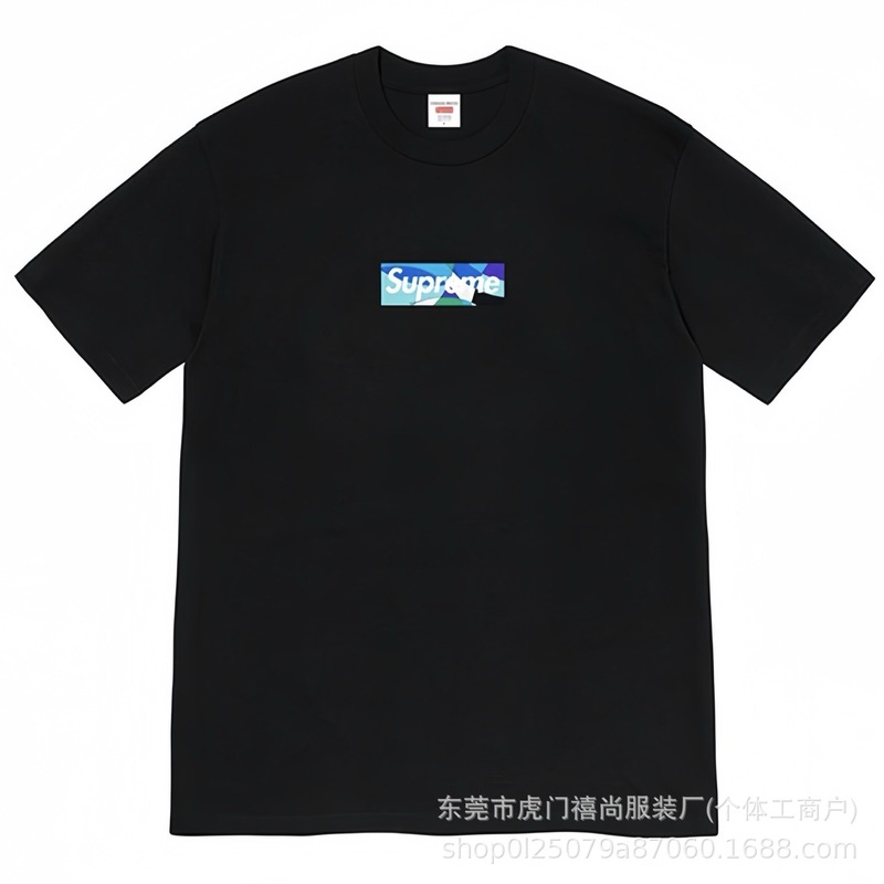クロスボーダー25ss美潮Supreme文字プリントラウンドネック半袖男女兼用カジュアルTシャツ純綿快適|undefined