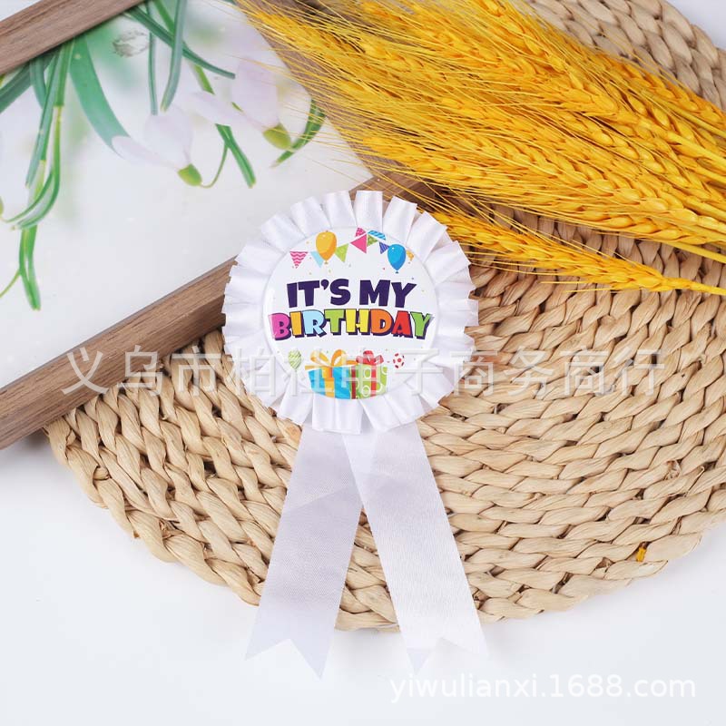 Suministro transfronterizo de hojalata corsage Cumpleaños niños y niñas Fiesta de cumpleaños encaje COLOR DE corsage se puede establecer