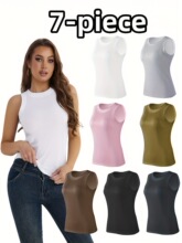 S 11072 Elastic Ribbed Tank Top ϸ������ʿ���� ŷ���羳