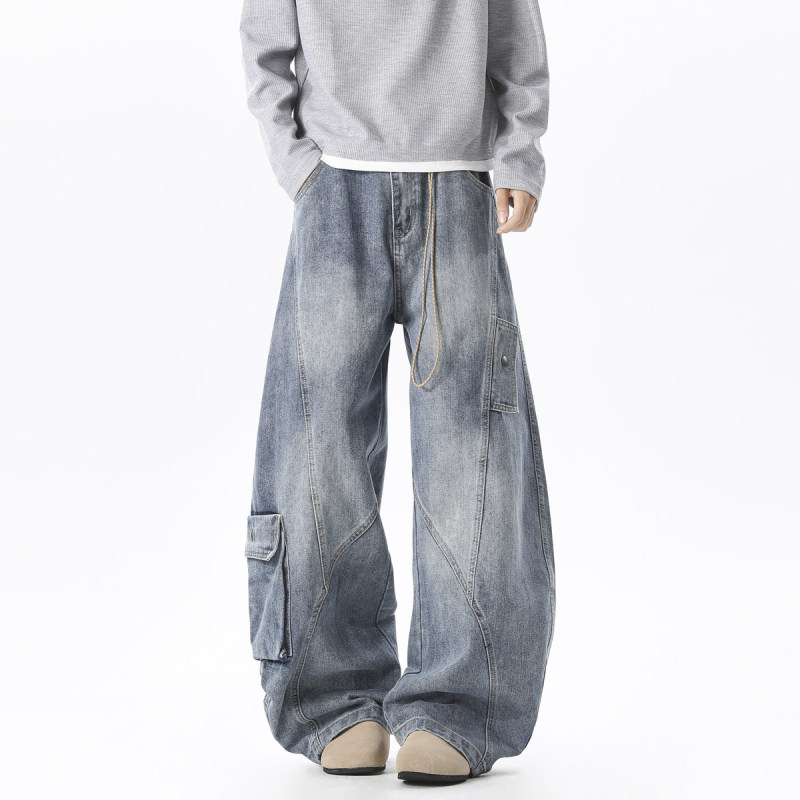 Men's Jeans 2026 Spring New Style Loose Workwear Wide-Leg Straight Pants Men's Cool Denim Long Pants Men's Jeans 2026 Spring New Style Loose Workwear Wide-Leg Straight Pants Men's Cool Denim Long Pants