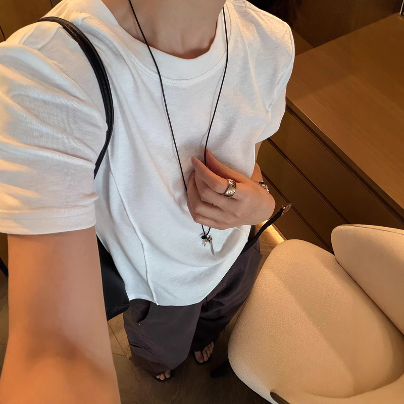 Three-Dimensional Cut Slim-Fit Short-Sleeve T-Shirt for Women, European Style 2026 Spring New Fashion Base Shirt for Women Three-Dimensional Cut Slim-Fit Short-Sleeve T-Shirt for Women, European Style 2026 Spring New Fashion Base Shirt for Women