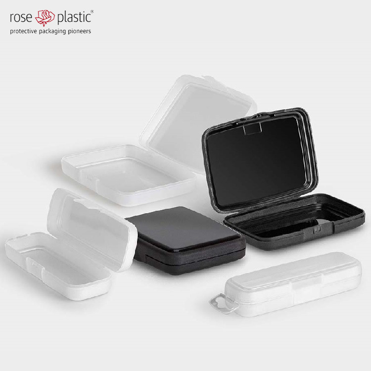 玫瑰塑胶个性化内置海绵刀片盒PCD/CBN包装盒PP注塑盒CB