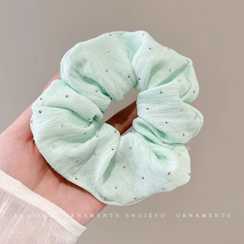 Perlas de terciopelo de alta sensación, anillo de cabello de intestino grande, temperamento femenino elegante, cuerda de cabello de cola de caballo baja, cuerda de cabello de alta elasticidad no dañada