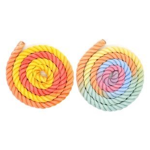 12mm Dyed Dog Rope Rainbow Running Pet Traction Rope Gradient Color Three Strands Twisted Rope Pet Supplies Luggage Rope