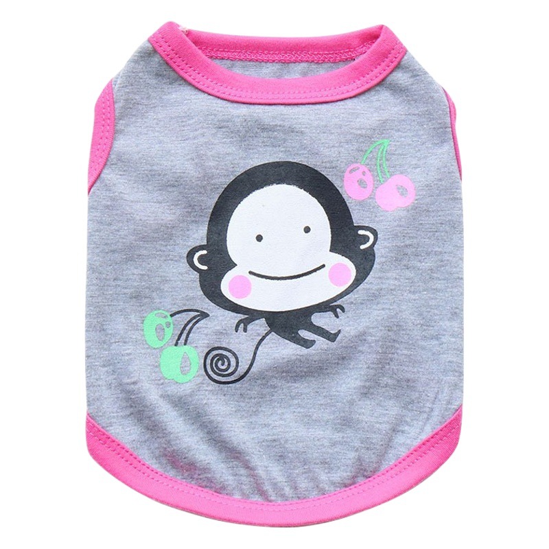 Ropa para perros mascotas suministros pequeño perro Teddy Bomei algodón feliz mono chaleco al por mayor primavera y el verano Nuevo