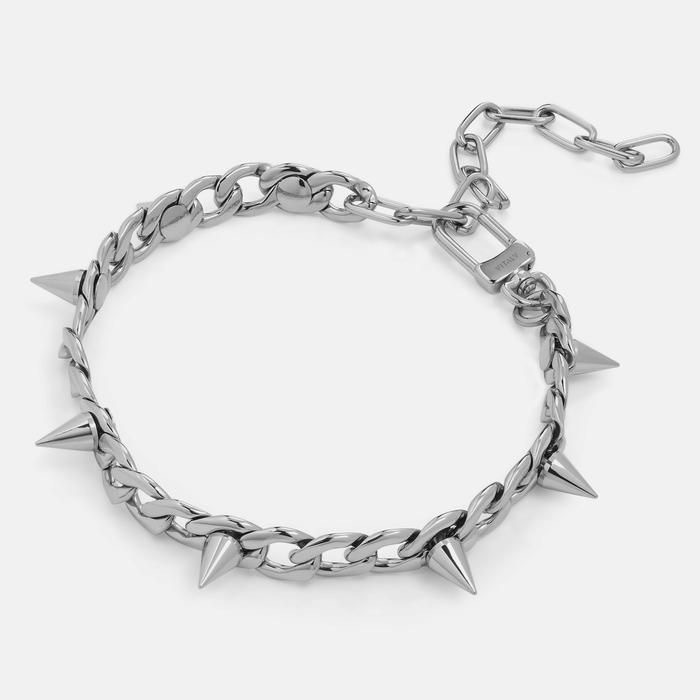 European and American Rivet Titanium Steel Personality Necklace All-match Men and Women Fashion Hip Hop Couple Silver Retro Jewelry Necklace Chain