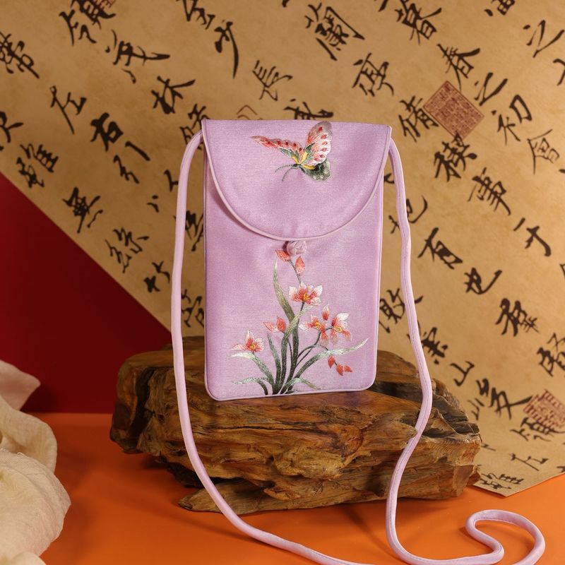 [卸売注文] 中国風刺繍携帯電話バッグ新しい中国風蘇刺繍携帯電話バッグ刺繍キャンバスバッグクロスボディバッグ|undefined