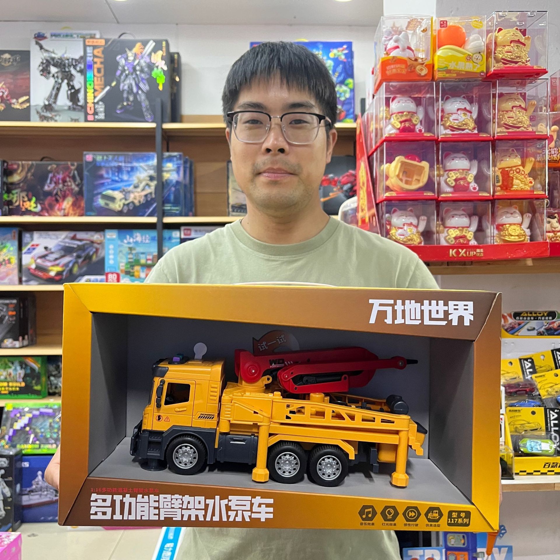 Wandi World Electric Sand Transportation Belt Ingeniería Vehículo acústico y óptico Porta abierta Vehículo de transporte de inercia juguetes regalos al por mayor