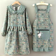 【代件】新型かわいい洋気エプロン長袖カバー秋冬タイプウエストキッチン料理作業服