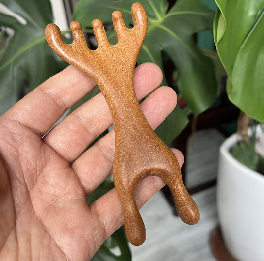 5本爪ヘッドマッサージ経絡コーム健康ヘッドセラピー器具天然サンダルウッド皮膚リンパスクレーピングアーティファクト|undefined