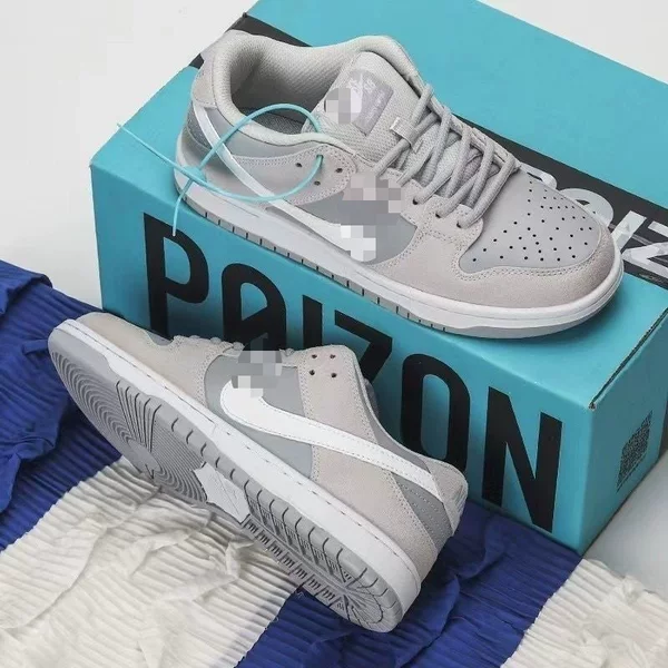 &&2025 North Fox gray and white thick-soled low-top air-cushioned skate shoes for men