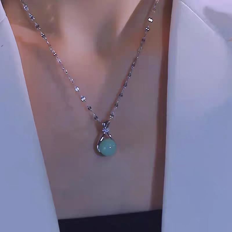 New Chinese-Style Silver Lucky Bag Necklace for Women 2025 New Trendy Popular High-End Clavicle Chain Light Luxury Pendant