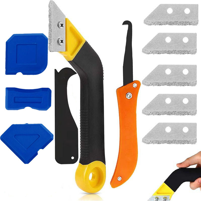 9-Piece Grouting Tool Set for Cleaning Door and Window Gaps, Floor Seams, and Glass Glue; Seam Cleaning Knife, Seam Cleaning Saw Blade, Direct Sales