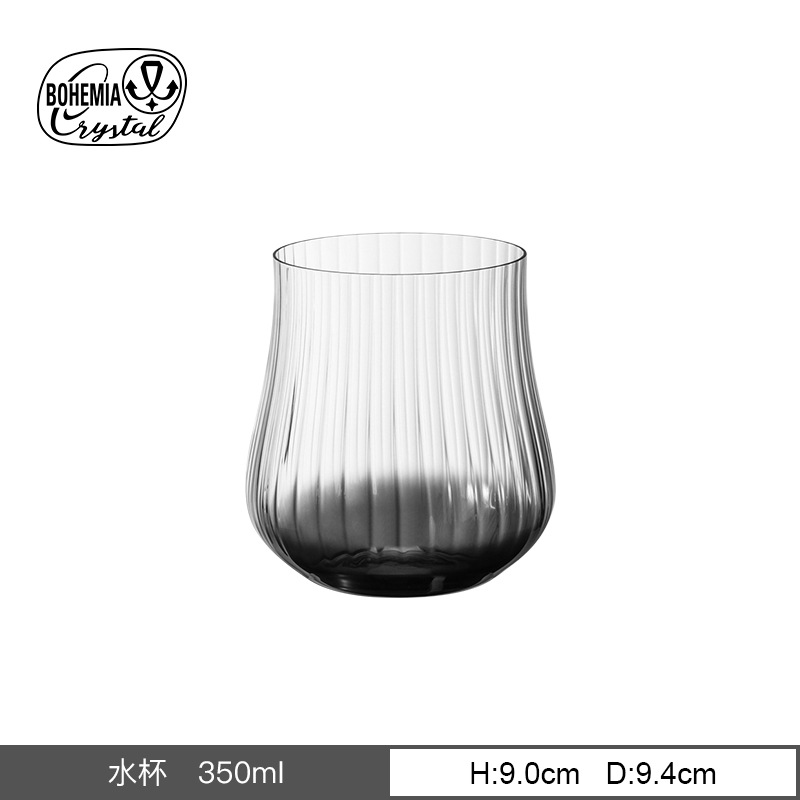 Vaso de cristal sin plomo importado de la República Checa, taza de pie alto vertical, simple nórdica, simple tulipán, vino tinto, agua doméstica image 21