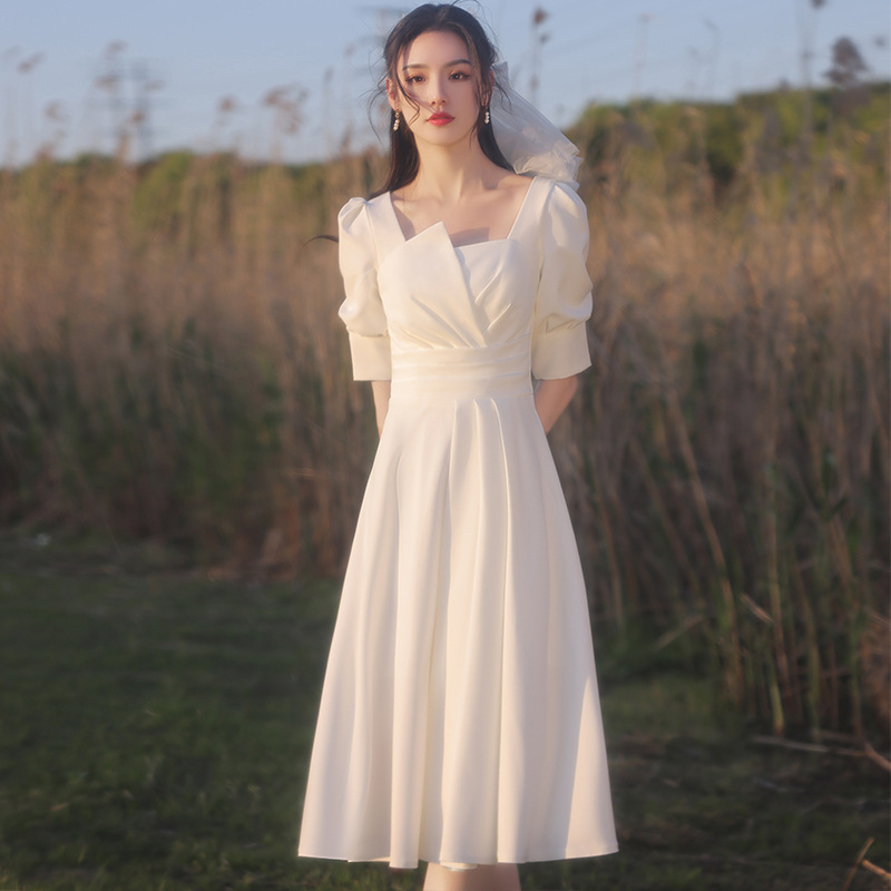 White Evening Dress for Women 2026, Petite Size, Suitable for Banquets, Elegant and Stylish, French Style, Can Be Worn Casually White Evening Dress for Women 2026, Petite Size, Suitable for Banquets, Elegant and Stylish, French Style, Can Be Worn Casually