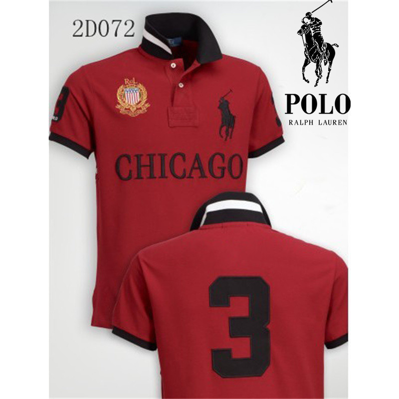 Polo Ralph Lauren Big Pony Shirt Chicago Crest Number 3 Red