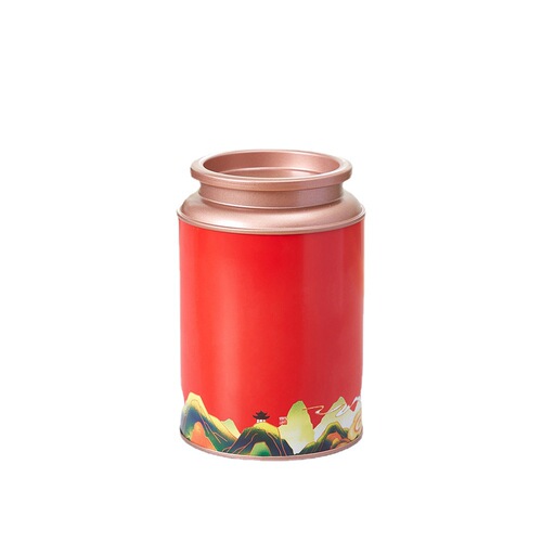 Tinplate tea cans iron cans round tea black tea green tea bulk 100g sealed two or two cans high-end wholesale