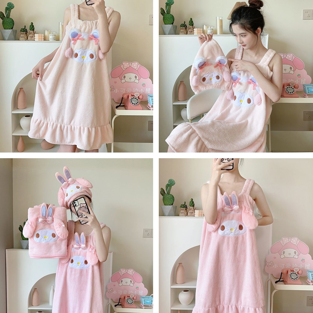 Japanese Cartoon Melody Lamb Bath Robe Bath Skirt Adult Bath Towel Beach Towel Small Towel