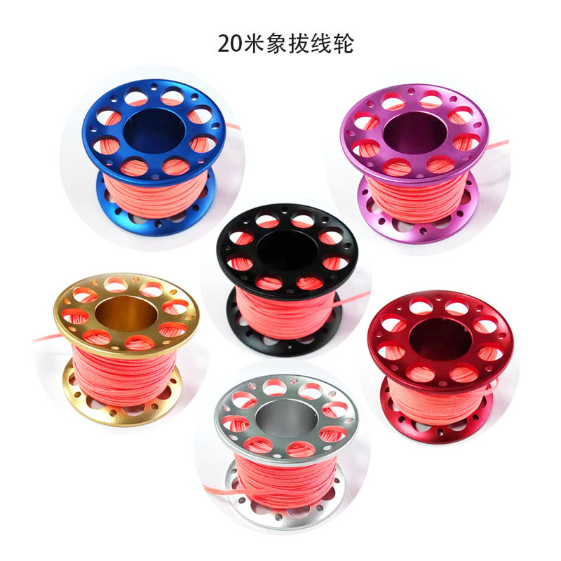 Scuba diving handwheel aluminum alloy elephant pull buoy coil rope retractor color diving aluminum alloy elephant pull wire wheel