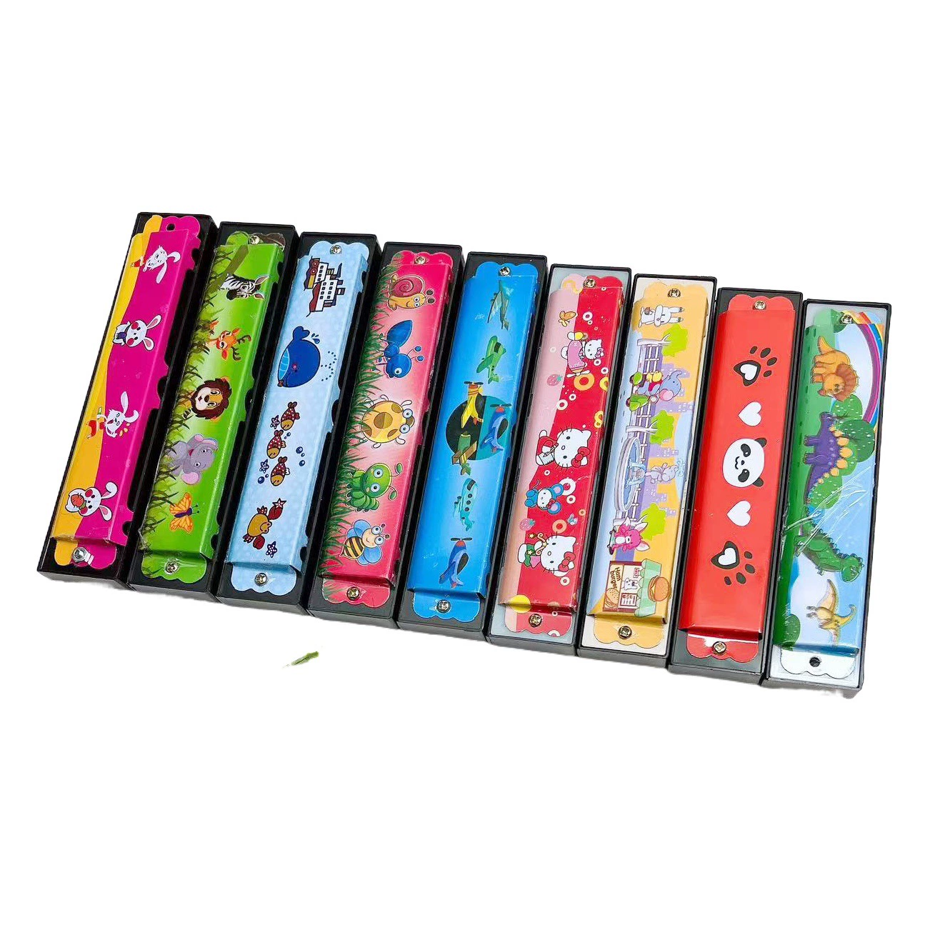 Железная Губная гармошка мультфильм двухрядная гармоника с 16 отверстиями для детей Просвещение играет на музыкальном инструменте, студент играет на губной гармошке оптом