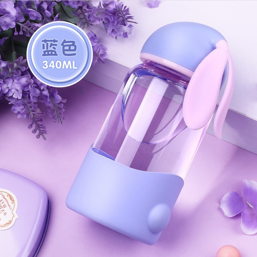  Taza de vidrio con orejas de conejo, diseño lindo para niños, ideal para regalos promocionales con logo.