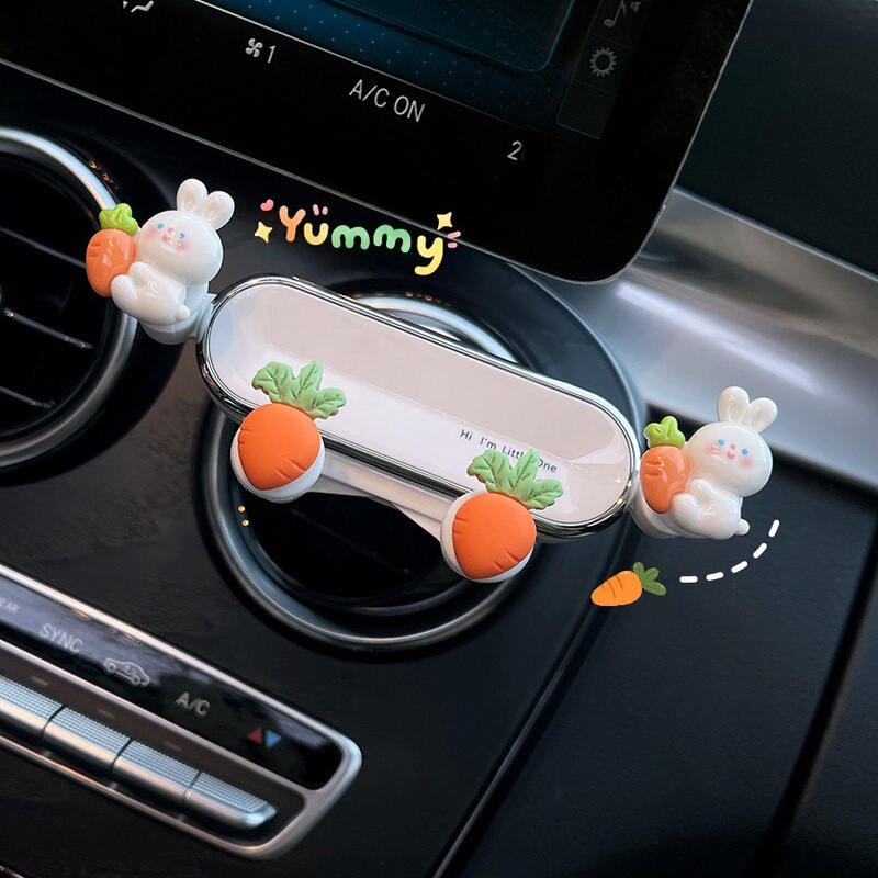 車載スマホホルダー ナビゲーション 車用 2025年新型 可愛いウサギ型 車載エアコン吹き出し口用 固定スタンド|undefined
