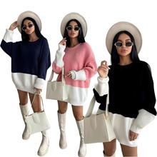 M4006  欧美跨境女装  秋冬新款小清新简洁字母针织毛衣 3色现货