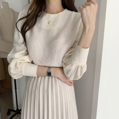 韩国chic春女装2025设计感小众衬衣百搭天丝衬衫女小衫