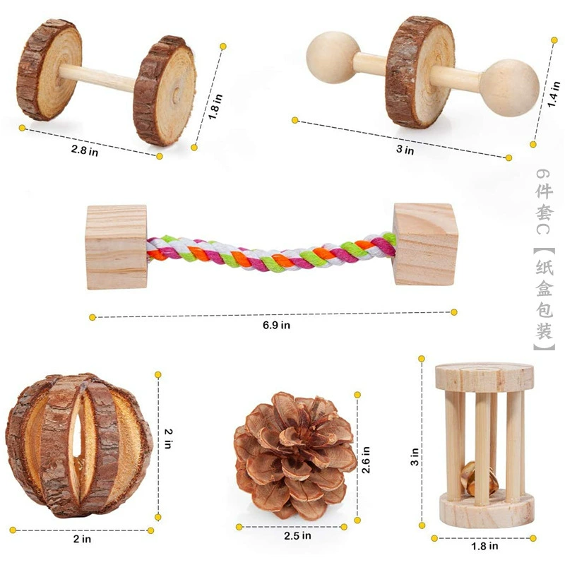 Комплект, деревянная игрушка, кролик, 7 предметов, Amazon