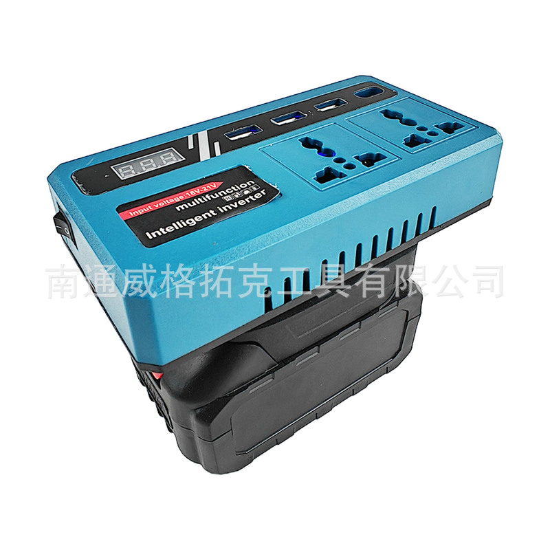 跨境亚马逊速卖通爆款21V锂电逆变器六孔220VUSB/Type-C牧田插脚|undefined