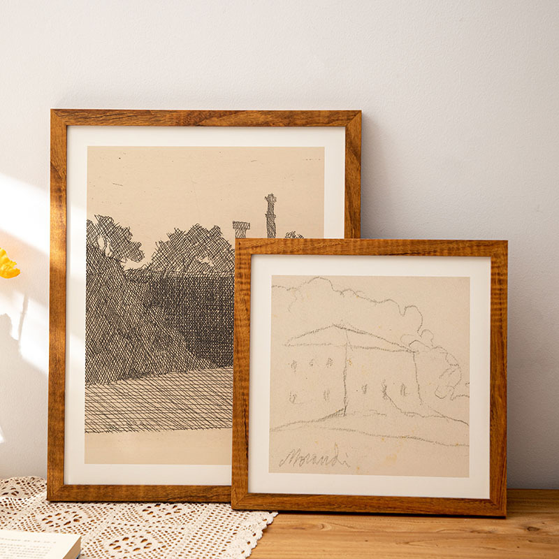 Sketch French Solid Wood Photo Frame Black and White Landscape Decorative Painting Restaurant Mid-Century Style Entrance Art Hanging Painting Living Room Modern Sketch French Solid Wood Photo Frame Black and White Landscape Decorative Painting Restaurant Mid-Century Style Entrance Art Hanging Painting Living Room Modern