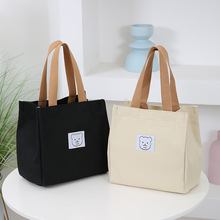 跨境新款可爱小熊午餐便当包学生上班族便携式手拎袋出行零食包