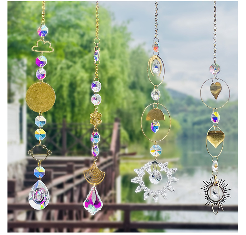 289g Weight Dreamcatcher Home Textiles & Decor Type Valentine'S Day Birthday Romantic Clouds Heart Shape Crystal Brass Dreamcatcher Wall Art
