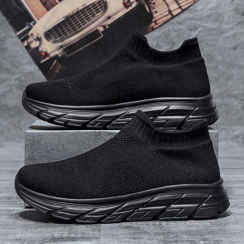 Cross-border Explosions Men's Shoes New Flying Weaving Socks Shoes Breathable Lightweight Slip-on Mesh Shoes for Couple Casual sneaker
