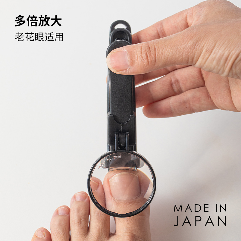 日本进口CANARY指甲钳带放大镜指甲刀老人指甲剪刀防飞溅指甲剪