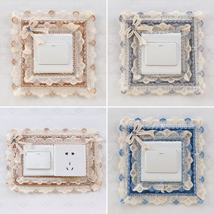 Switch Protective Cover Frame Simple Wall Decoration Living Room Wall Bedroom Creative Socket Patch Lace Fabric