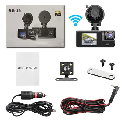 Three-Lens Reversing Image Wifi – Driving recorder - three-cameras-front-of-the-car-inside-the-car-behind-the-car-wifi