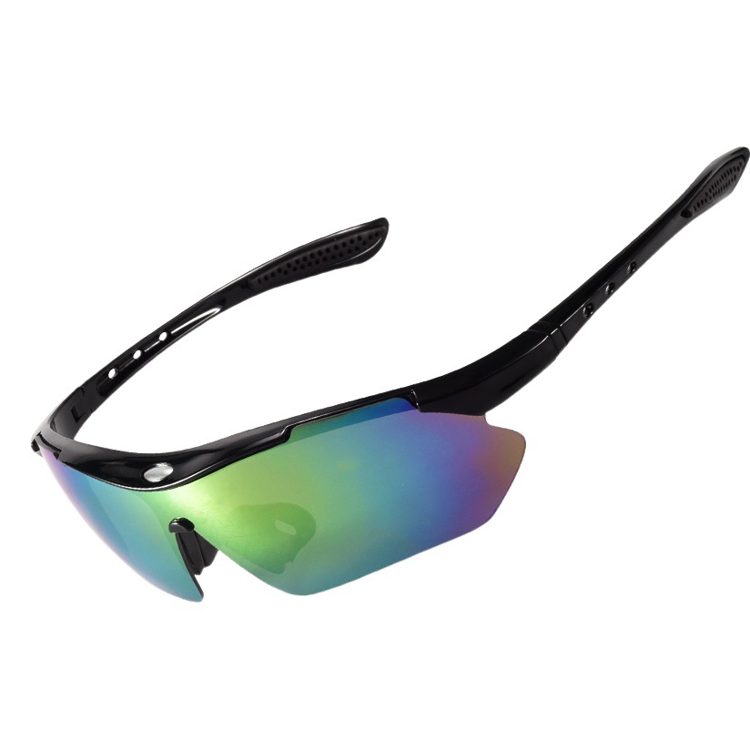 Gafas de Sol para Ciclismo de PC Patillas Ajustables, Semi-Marco para Ciclismo