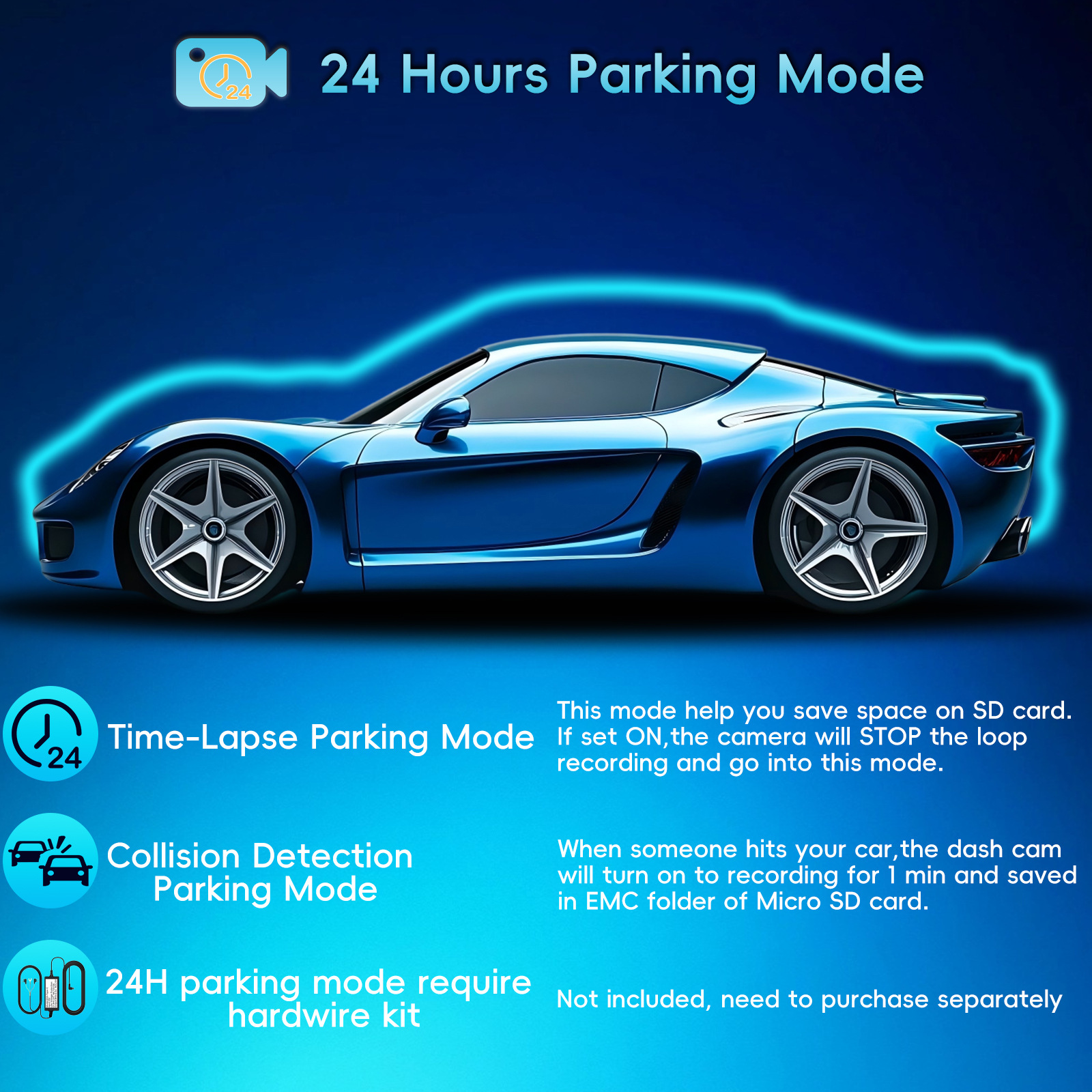 4K+Adas Dual Recording Front and Rear, High-Definition Night Vision, Supports Time-Lapse Recording, Gps Track Tracking, Driving Recorder