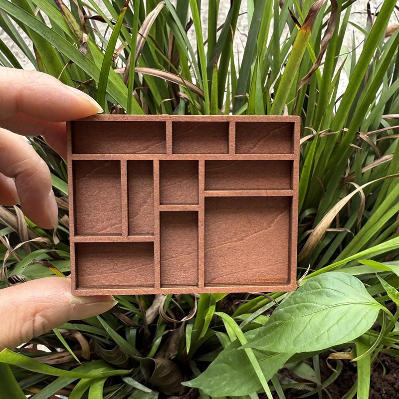 跨境 Miniature Trinket Shelf 木质微型珠宝架 矿石标本收纳摆件
