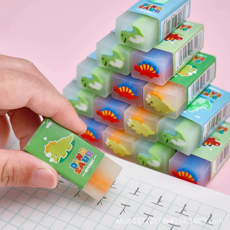 Cute cartoon eraser for students, dinosaur, pencil, E18