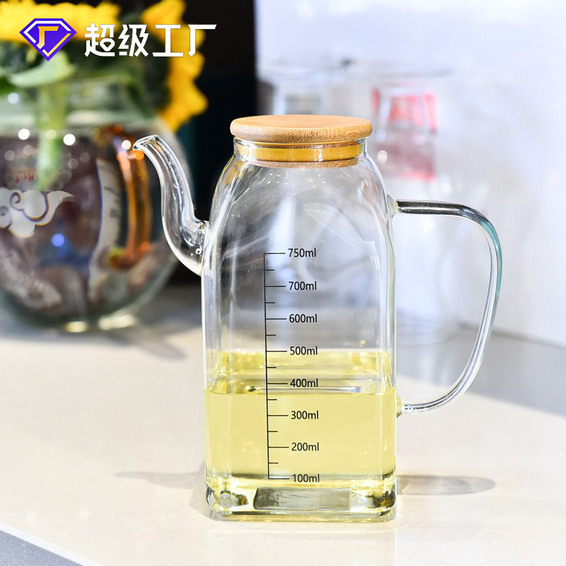 Olla de aceite de vidrio botella de aceite a prueba de fugas tanque de aceite doméstico Olla Cocina salsa de gran capacidad taza de aceite de vinagre botella de condimento estilo europeo