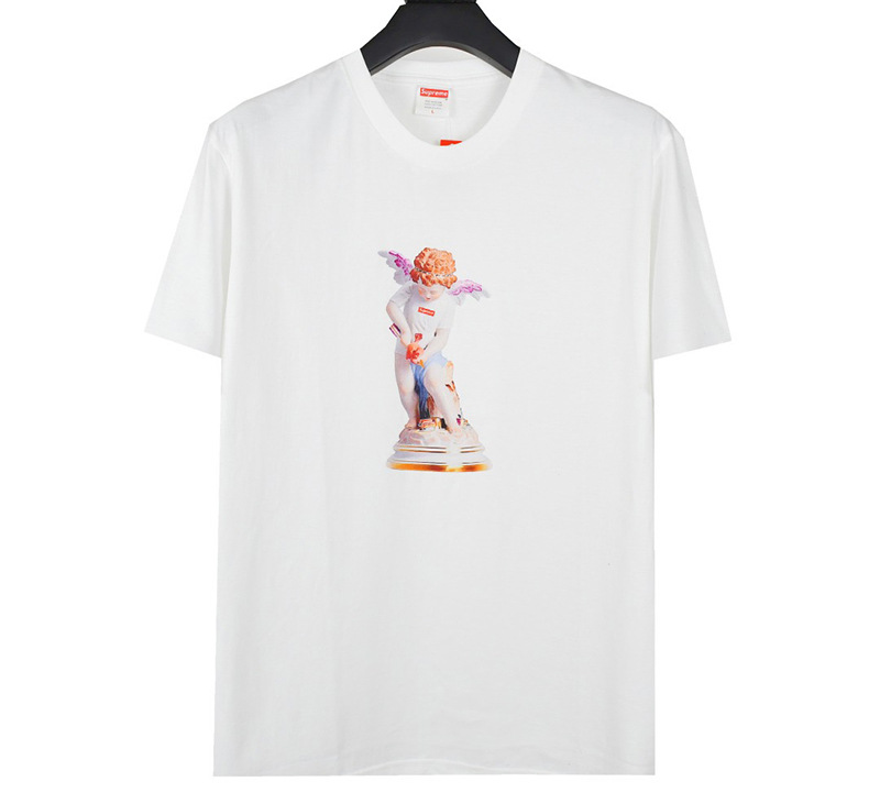 ヘビーウェイトクロスボーダー アメリカンファッション Supreme レタープリント Tシャツ BOX ラウンドネック 半袖 メンズ レディース ゆったり カジュアル Tシャツ 男女兼用