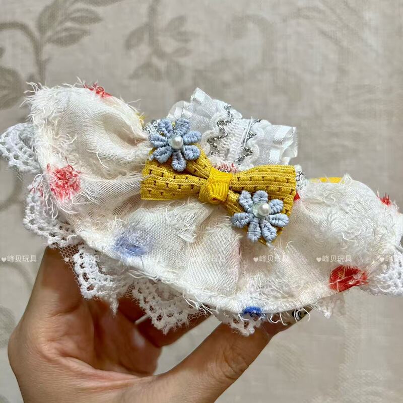 新款雪莉玫裙子珍珠蝴蝶结蕾丝边裙子毛绒公仔辅料【仅售衣服】|undefined